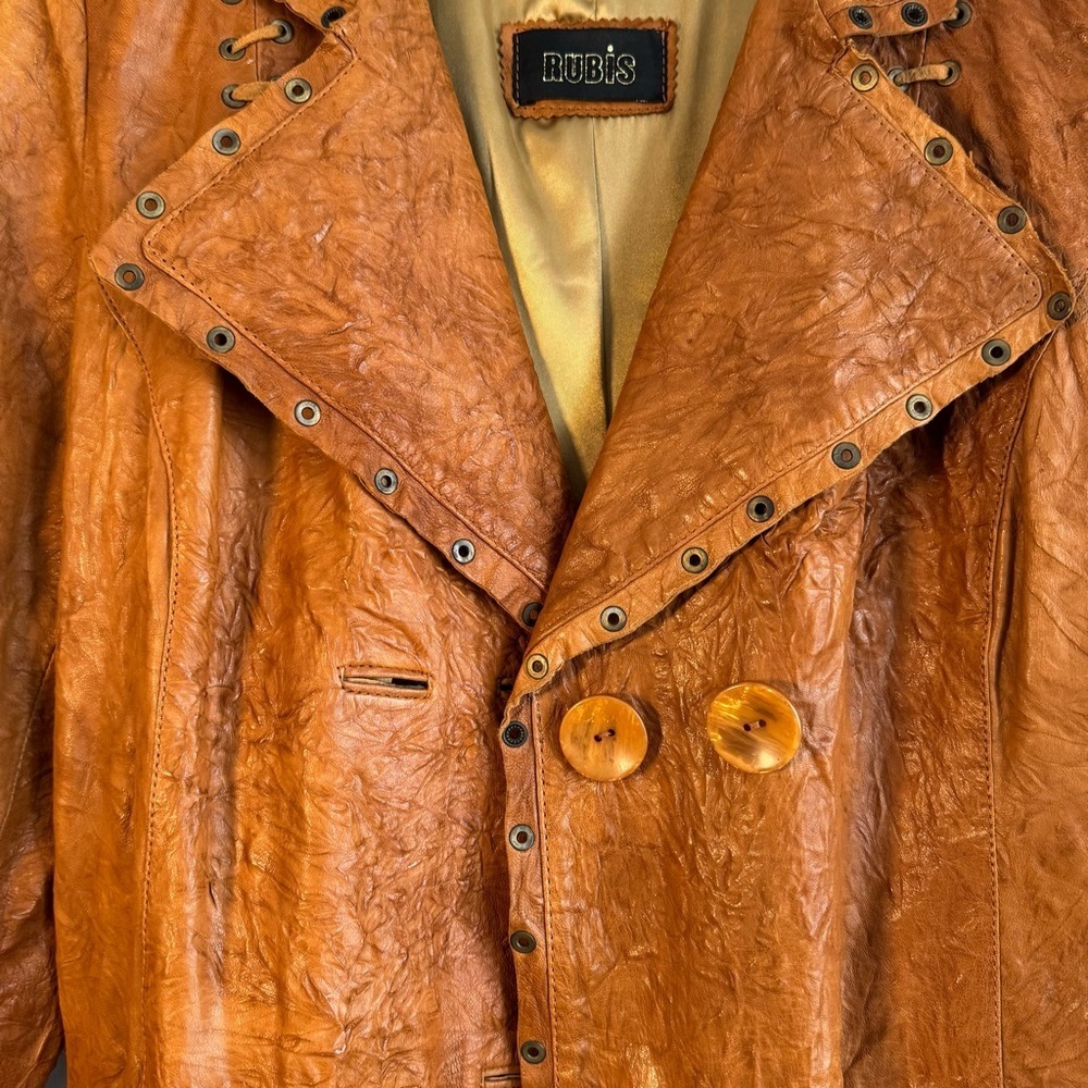 Rubie's boho Brown handmade leather jacket, Size L, NWOT - Picture 6 of 16
